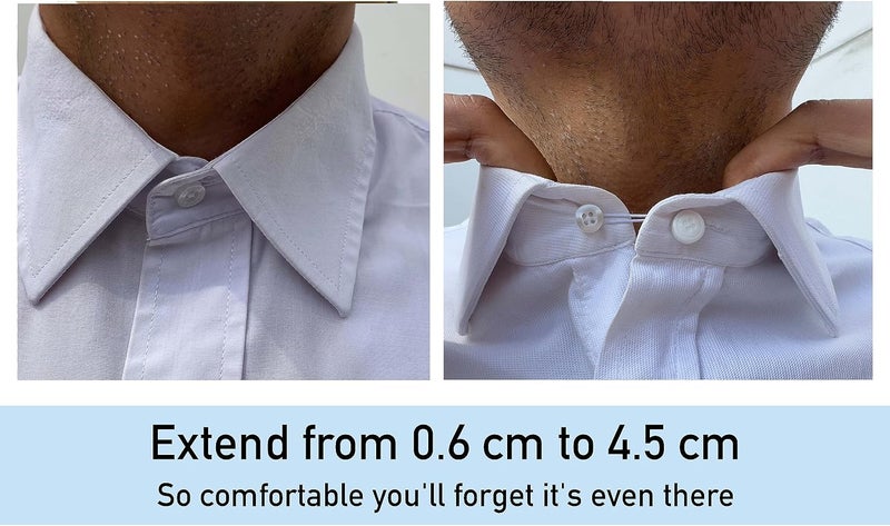 C2 - Collar Extenders for Mens Shirts - White & Clear - Image 3